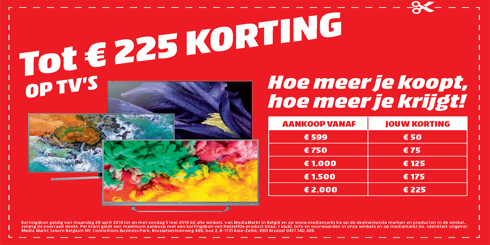 MediaMarkt promotie : Bonbastische Weken: tot €225 op een tv