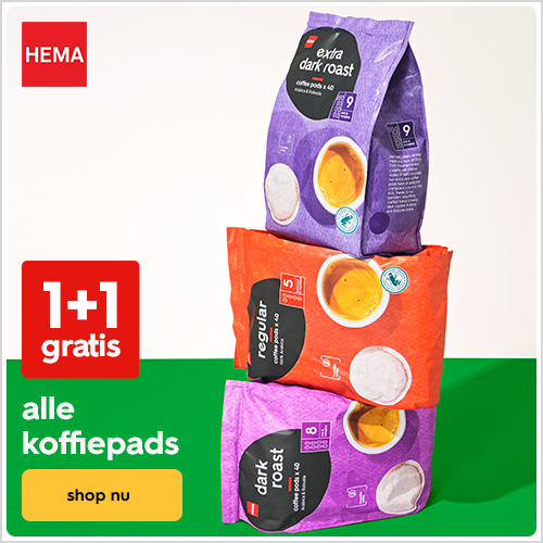 Hema promotie : Koffiepads 1+1 gratis