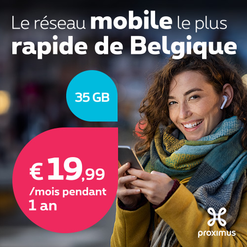 Promotion Proximus : 35Gb pour 19,99€/mois