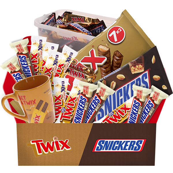 Jouw "Limited edition Snickers & Twix box" voor €28,50 i.p.v. €35,22.