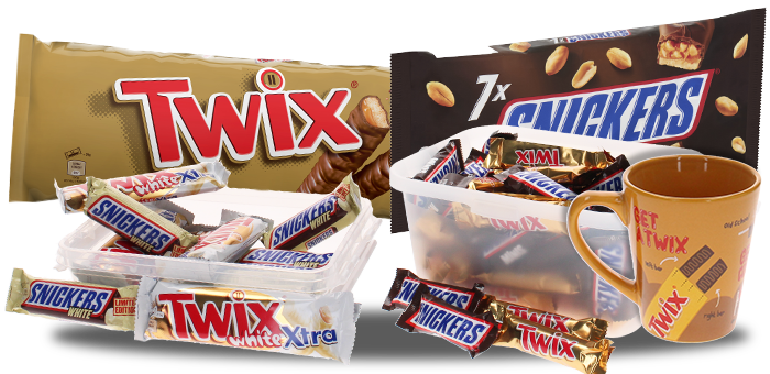 Jouw "Limited edition Snickers & Twix box" voor €28,50 i.p.v. €35,22.